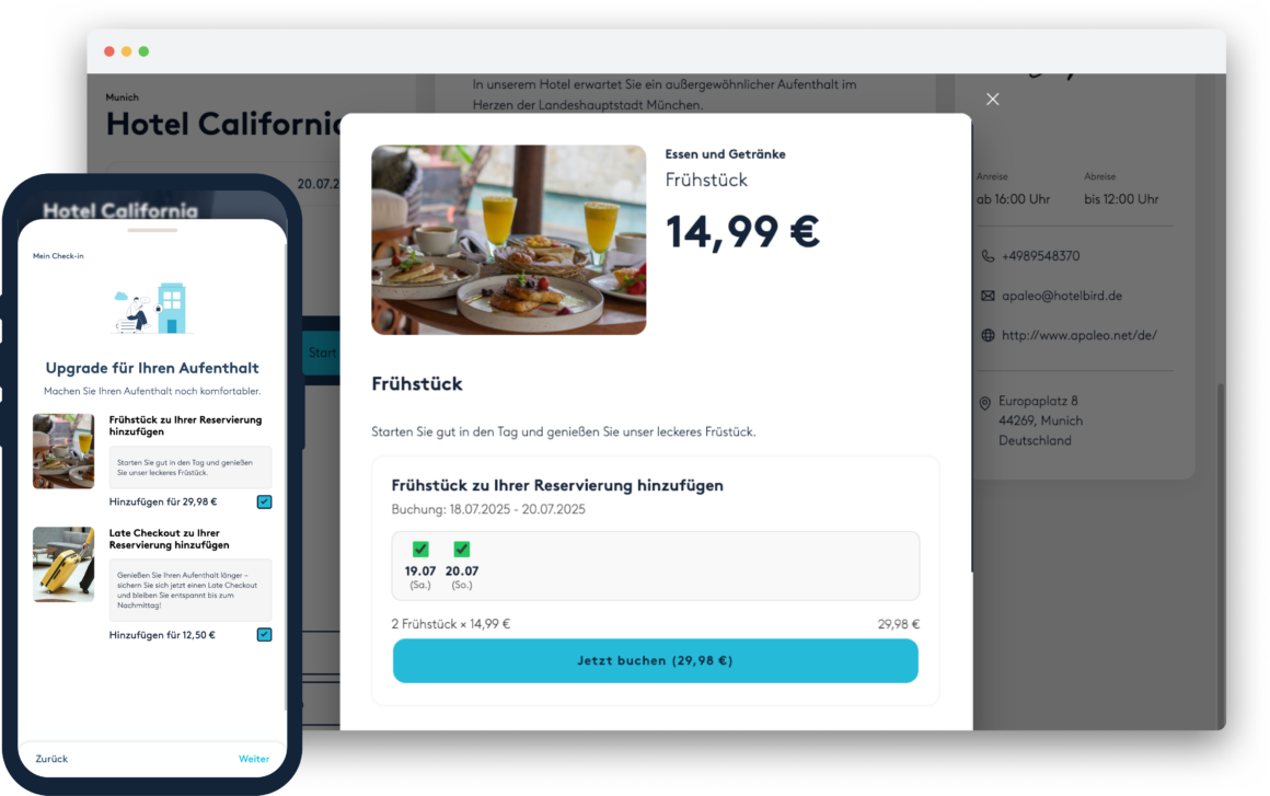 Zusatzgeschäft mit automatischem Upselling und Green Option 
